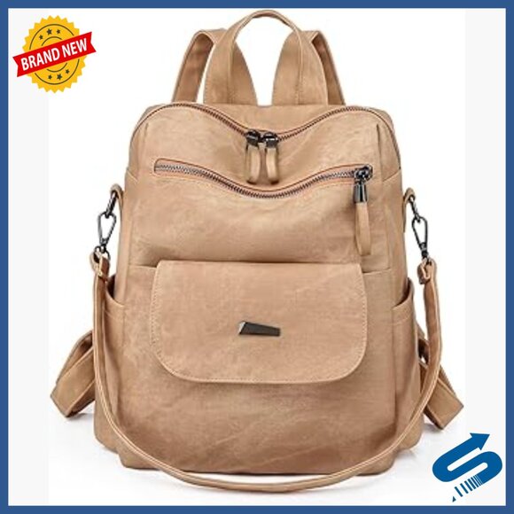 PU Leather Backpack Purse Adjustable Strap 8 Pockets Travel Handbag main image 4